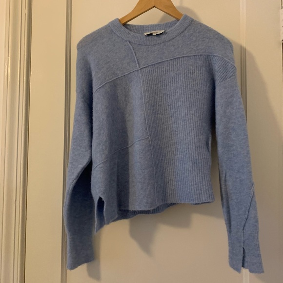 3.1 Phillip Lim Sweaters - 3.1 Phillip Lim Sky Blue Lofty Basket Weave Long Sleeve Sweater XS